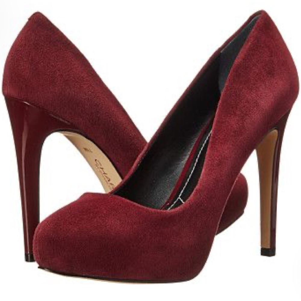 Charles by Charles David Frankie Heel Burgundy suede size 9.5M